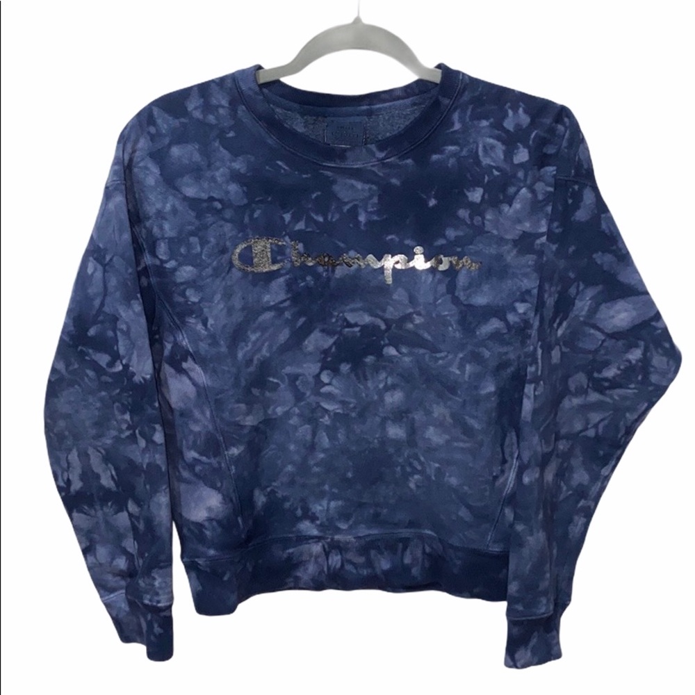 Champion Sweat Shirt Blue Tie Dye